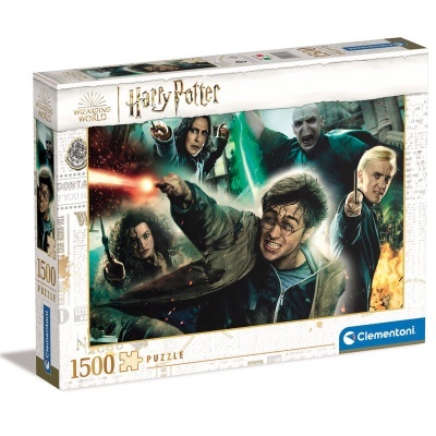 Caixa de puzzle Harry Potter 1500 peças com personagens e cena de magia
