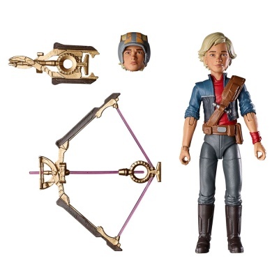 Figura de ação com duas cabeças e um arco dourado