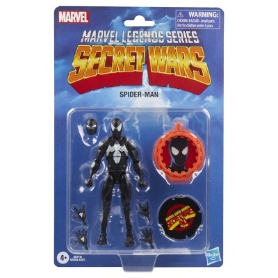 Figura de ação Marvel Spider-Man preto e branco em embalagem azul