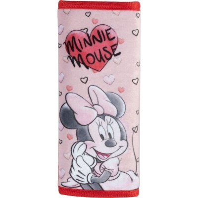 Capa para cinto de segurança Minnie Mouse cor-de-rosa com laço e corações