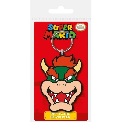 Porta-chaves oficial Bowser Super Mario em embalagem vermelha