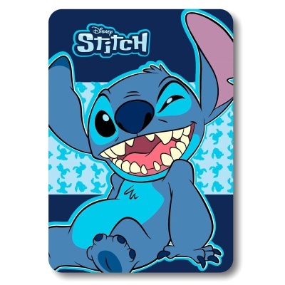Imagem do personagem Stitch da Disney em fundo azul com texto Disney STITCH