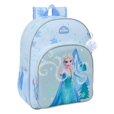 Mochila infantil azul com imagem da Elsa de Frozen