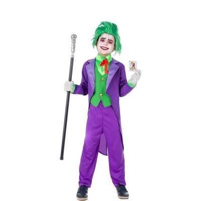 Fato de criança Joker com bastão e carta