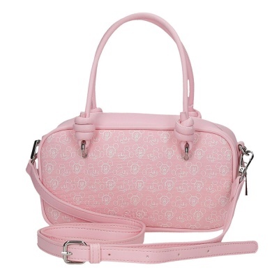 Bolsa rosa com padrão de Mickey Mouse e alça longa ajustável