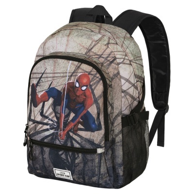 Mochila Homem-Aranha em tecido com estampa colorida e alças acolchoadas pretas