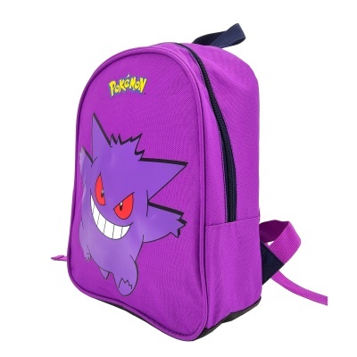 Mochila roxa com desenho do Pokémon Gengar