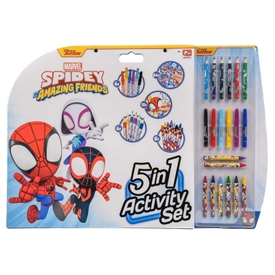 Conjunto de atividades 5 em 1 Spider-Man Amazing Friends com 34 peças coloridas