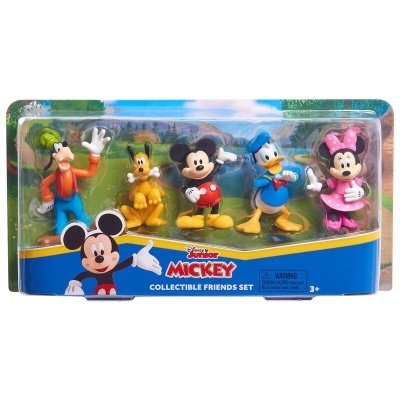 Conjunto de figuras colecionáveis Disney Mickey e amigos em embalagem azul