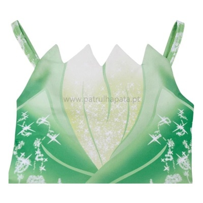 Top cropped verde e branco com padrão de estrelas e texto central