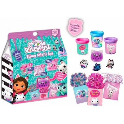 Conjunto de slime Gabby's Dollhouse com potes de slime e acessórios coloridos