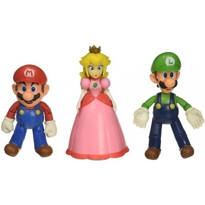 Figuras de brinquedo de Mario, Princesa Peach e Luigi em plástico colorido