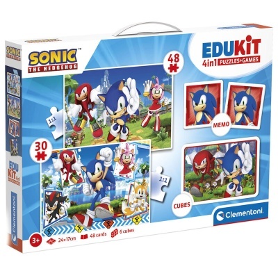 Caixa Edukit Clementoni Sonic the Hedgehog com puzzles e jogos