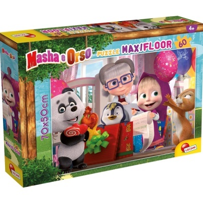 Caixa de quebra-cabeças Masha e o Urso Maxi Floor com 60 peças tamanho 70x50 cm