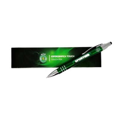 Caneta esferográfica touch pen Sporting CP verde e preto com embalagem