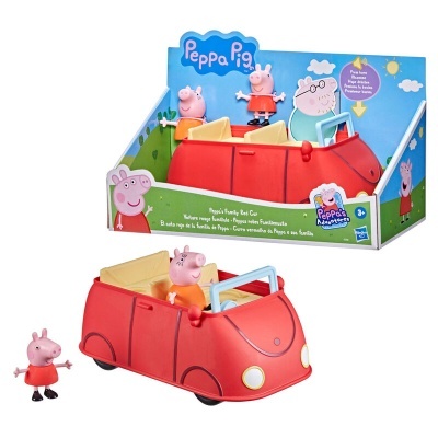 Brinquedo Peppa Pig carrinha vermelha com figuras, embalagem colorida
