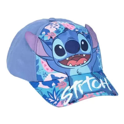 Boné azul com estampa de Stitch e orelhas 3D