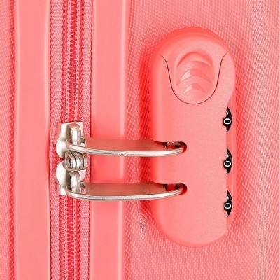 Fecho de combinação numérica coral em mala de viagem coral