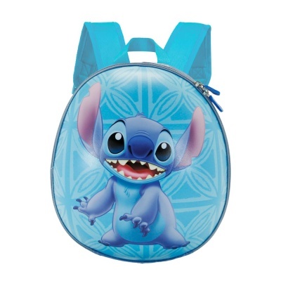 Mochila azul com personagem Stitch em destaque