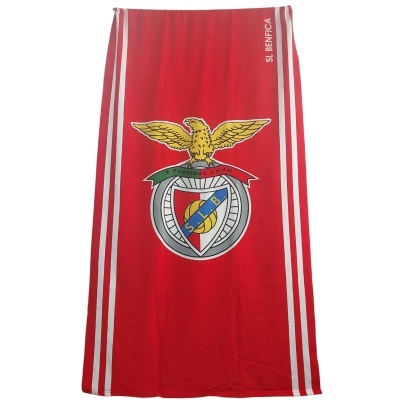 Toalha vermelha SL BENFICA com riscas brancas e emblema central