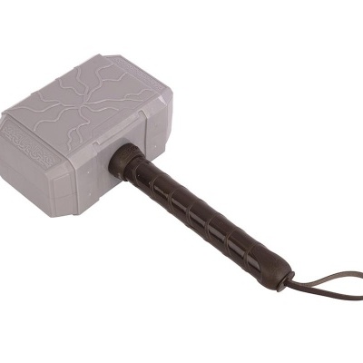 Martelo decorativo cinzento com cabo preto e alça