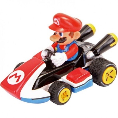 Carrinho de brinquedo com personagem Mario no volante