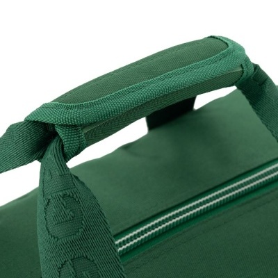 Mala verde com alças acolchoadas e fecho de correr