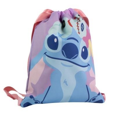 Mochila saco com estampa do personagem Stitch em várias cores
