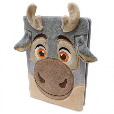 Capa de livro ou tablet com rosto de rena em tecido felpudo