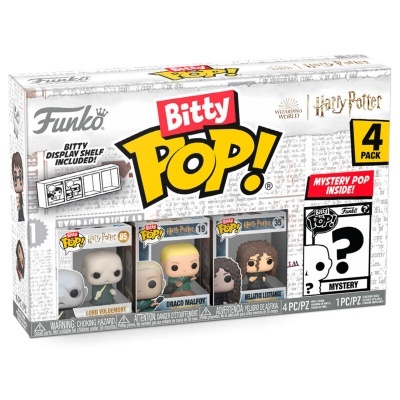 Caixa Funko Bitty Pop! de Harry Potter com 4 figuras colecionáveis e prateleira