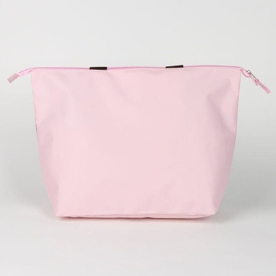 Bolsa rosa clara com fecho de correr