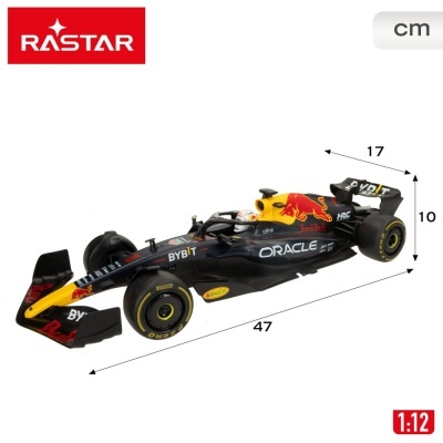 Modelo de carro de Fórmula 1 Red Bull Racing 1:12 preto vermelho amarelo