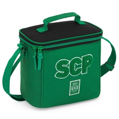Bolsa térmica verde com alça e logotipo SCP