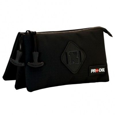 Estojo preto com fechos e logo PRODG