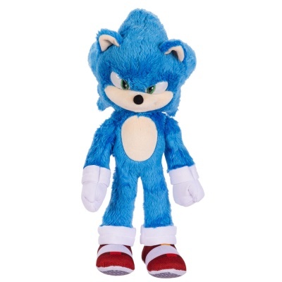 Pelúcia azul do Sonic com luvas brancas e sapatos vermelhos