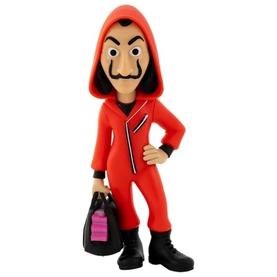 Boneco com fato vermelho e mala preta