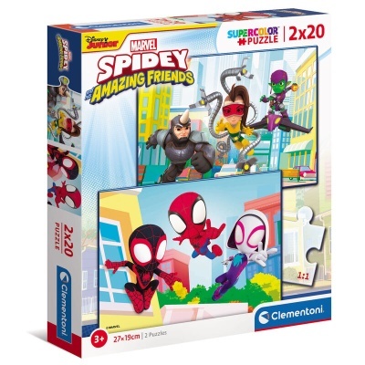 Caixa de quebra-cabeças Disney Junior Marvel Spidey Amazing Friends 2x20 peças