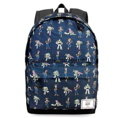 mochila azul com personagens Woody e Buzz Lightyear Toy Story