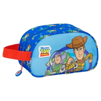 Necessaire azul Toy Story com Woody e Buzz Lightyear