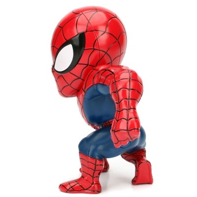 Figura colecionável do Homem-Aranha em plástico vermelho e azul com detalhes em preto