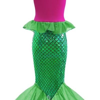 Fato de sereia rosa e verde para criança