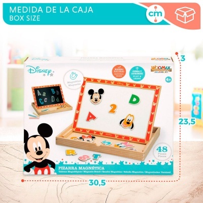 Quadro magnético infantil Disney com letras e números coloridos