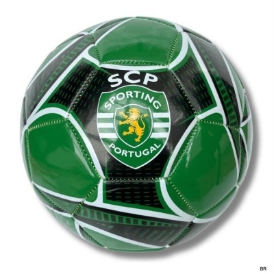 Bola de futebol verde e preta com emblema SCP Sporting Portugal