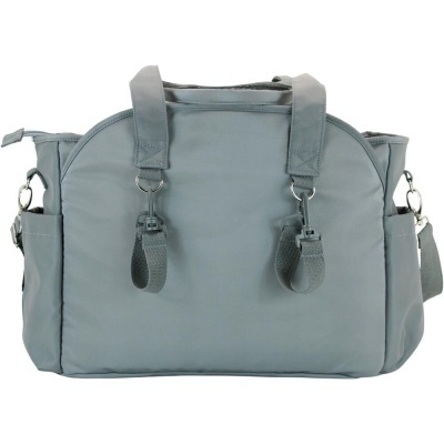 Mala cinzenta com alças e bolsos laterais