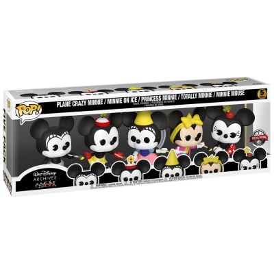 Conjunto de 5 figuras colecionáveis Funko Pop! da Minnie Mouse em embalagem com janela transparente