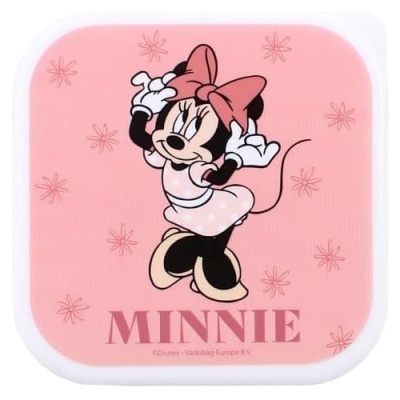 Tapete quadrado rosa com personagem Minnie Disney