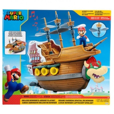 Brinquedo Super Mario Deluxe Bowser's Airship Playset em caixa colorida