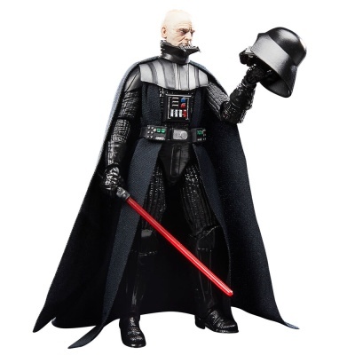 Figura de ação de Darth Vader com capa, capacete removível e sabre de luz vermelho