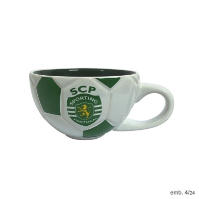 Caneca de cerâmica com logotipo do Sporting Clube de Portugal