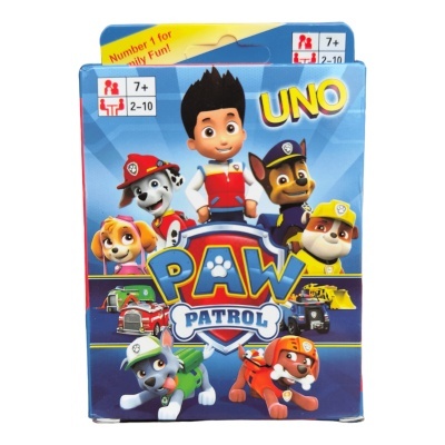 Embalagem de cartas UNO tema Paw Patrol azul